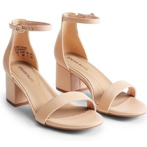 Dream Pairs Light Nude Block Heel Sandals